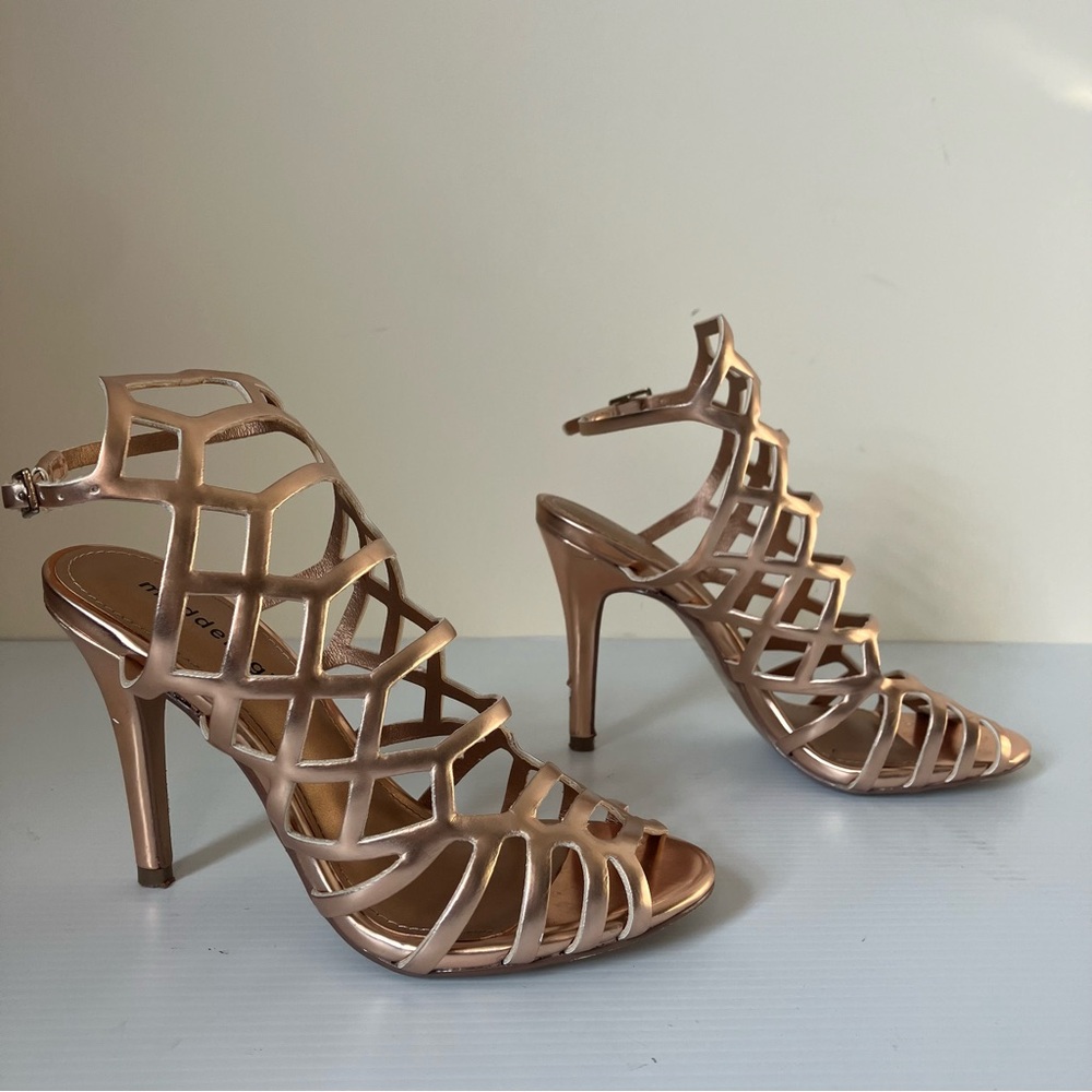 Madden Girl Directt Rose Gold Caged Heeled Sandals size 6 - Picture 4 of 10